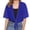 Blue, variant on Women’s Tie-Front Chiffon Shrug, Short Sleeve Lightweight Open Front Cardigan, Casual Cover Up for Spring Summer Red S