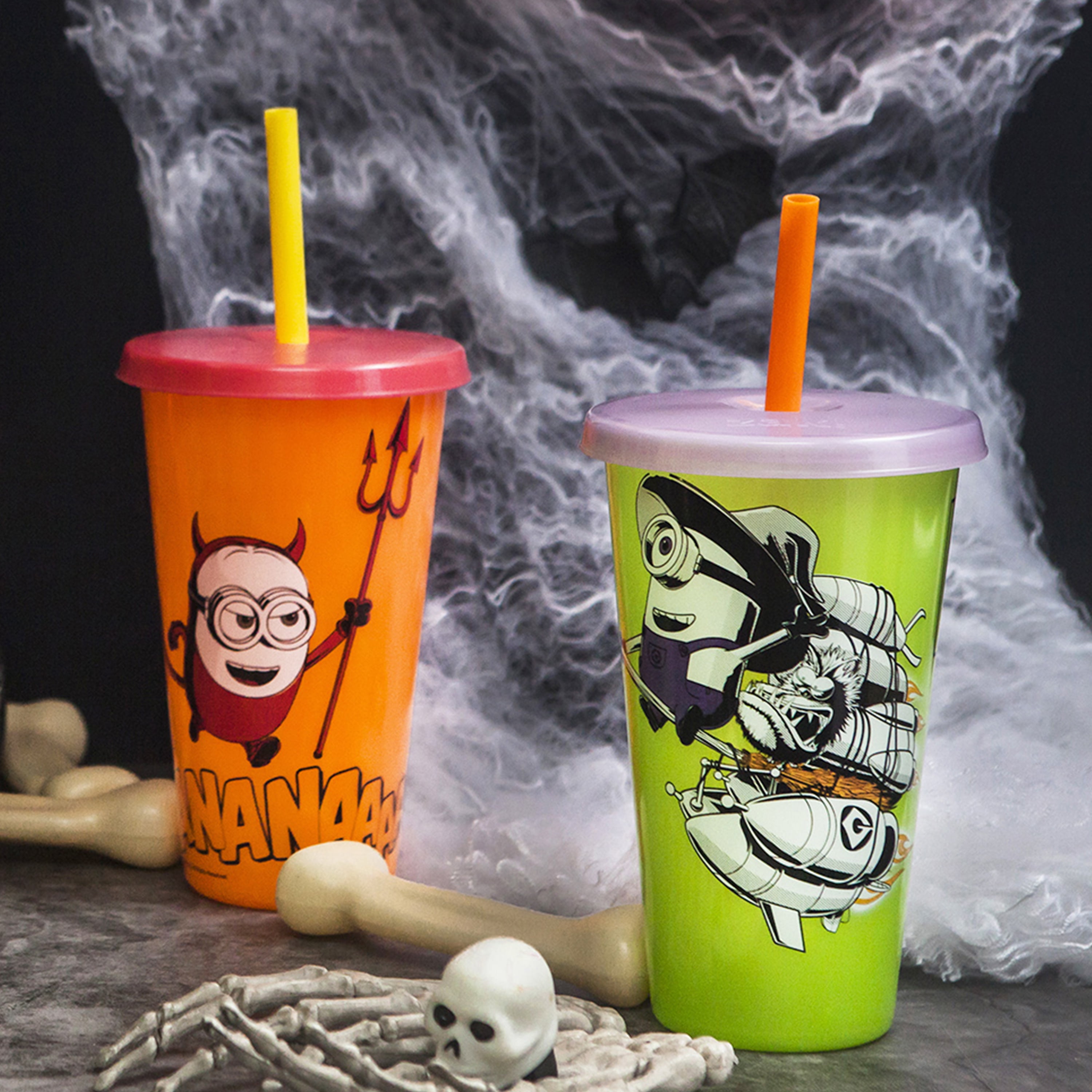Zak Disney Villains 4-Pack Glow In The Dark Tumbler Cups Reusable Halloween  25oz