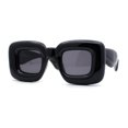 thumbnail image 2 of Womens Ballon Super Thick Rectangle Retro Sunglasses All Black, 2 of 4