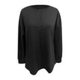 thumbnail image 5 of Women's Waffle Knit Top, Long Sleeve Crewneck Pullover, Loose Fit Casual Blouse for Fall and Winter 2025, Soft Stretchable Comfortable Top for Women, Solid Color Relaxed Fit Everyday Wear Black, 5 of 6