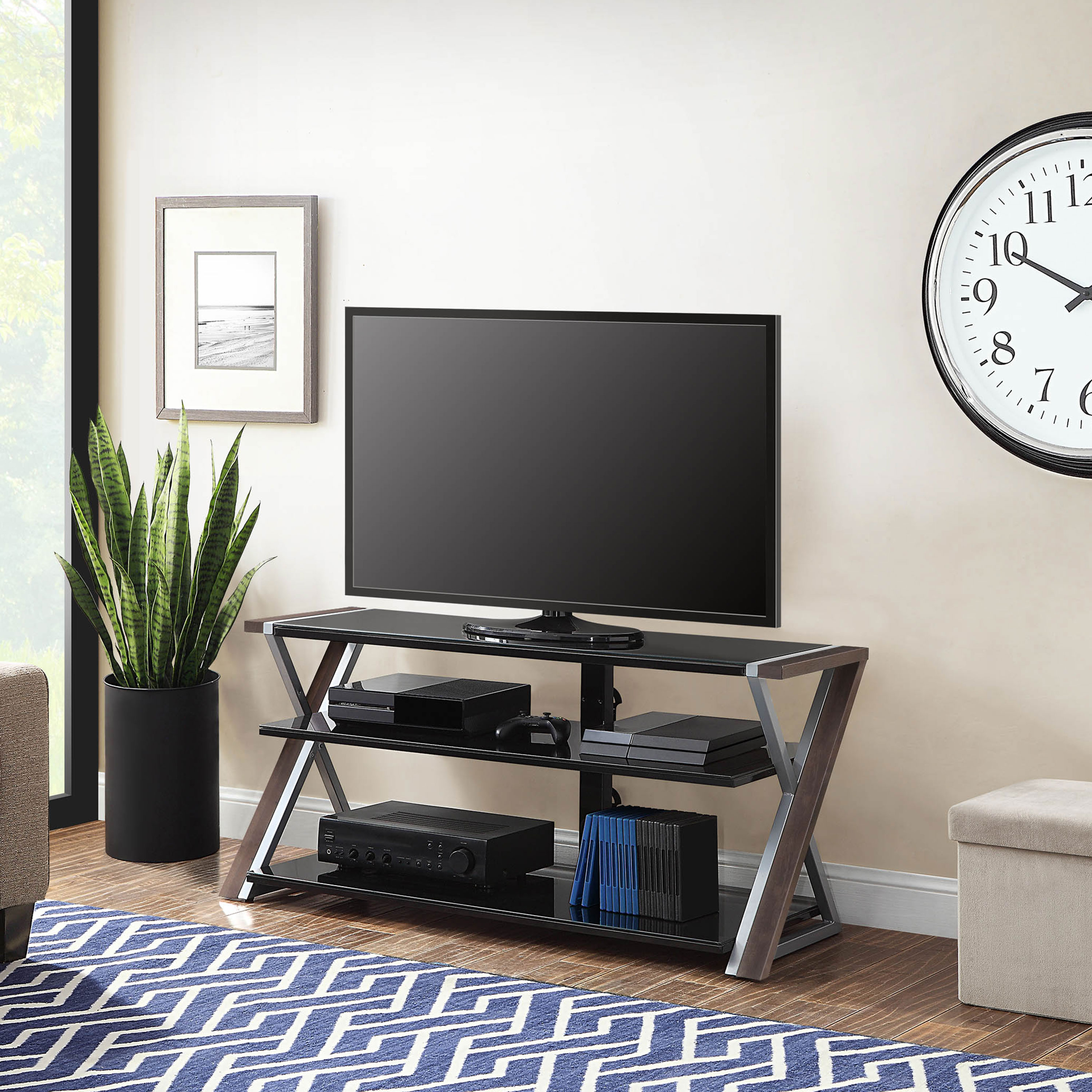 Whalen Xavier 3-in-1 Television Stand, Brown photo 8