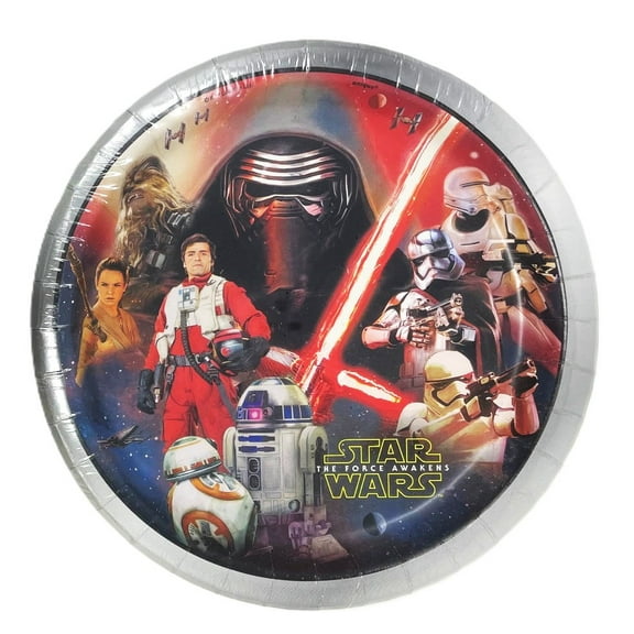 Star Wars Rey Luke Skywalker Chewie & More Large 8-5/8" Party Plates - Pack of 8