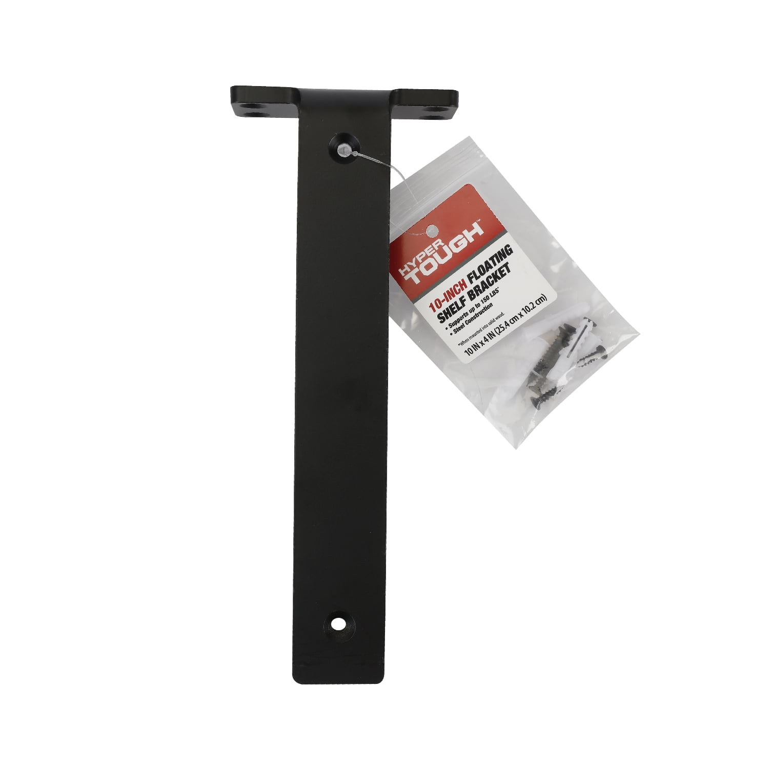 Hyper Tough 10 in x 4 in Floating Shelf Bracket, Black