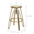 Abble Adjustable Swivel Gold Round Seat Metal Counter & Bar Stool( Set