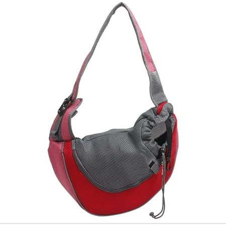 Hgudesign Pet Dog Sling Carrier  Mesh Hand Free Adjustable Travel Safe Puppy Sling Bag Carrier Dog Satchel Carrier for Dogs s Rabbit Small Animals (Adjustable Buckle for Under 5 lbs  Yellow)
