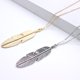 thumbnail image 1 of Colgante de pluma de plata con collar de cadena collar largo gitano para mujeres hombres uni, 1 of 5