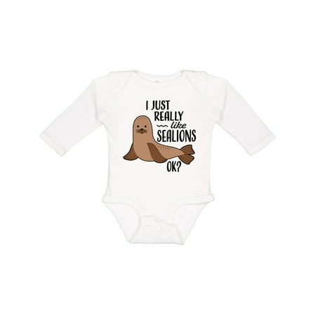 

Inktastic I Just Really Like Sea Lions Ok Gift Baby Boy or Baby Girl Long Sleeve Bodysuit