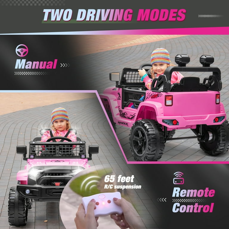 Clovercat 12V Kids Ride On Jeep, Parent Remote, Bluetooth Music