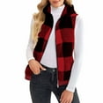 thumbnail image 4 of Posijego Womens Fleece Plaid Vest Jackets Hooded Sleeveless Casual Warm Fall Winter Outerwear Vests, 4 of 5