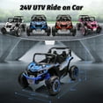 thumbnail image 6 of 24V Kids Ride On Car UTV,Remote Control Ride on Toys  Electric Car for for Ages 3-8,LED Lights, Spring Suspension, 3 Speeds, Music, Blue, 6 of 8