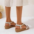 thumbnail image 3 of Vedolay Dressy Sandals Women's Summer Casual Sandals Trendy Roman Shoes with Zipper,Red 6.5, 3 of 5