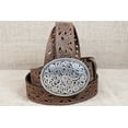 thumbnail image 3 of Tony Lama Ladies Bark Pierced Filigree Trophy Belt C50029, 3 of 7