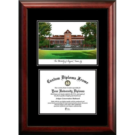 Campus Images AZ996D-1185 8.5 x 11 in. University of Arizona Diplomate Diploma Satin Mahogany Frame
