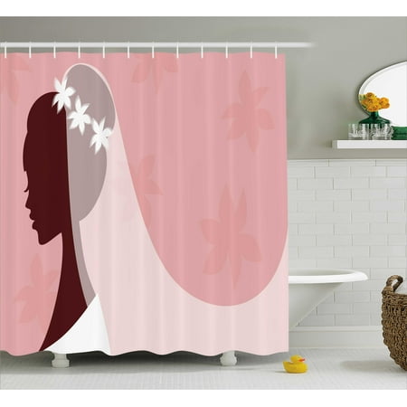 Bridal Shower Decorations Curtain Bride In Wedding Dress On Bridal Shower Decorations Curtain Bride In Wedding Dress On Pink Backdrop With Veil Image