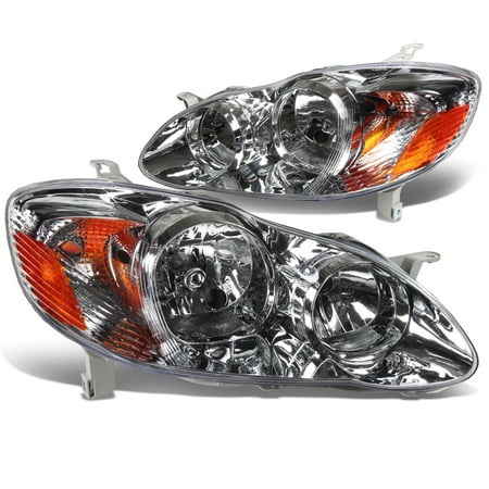 - For 03-08 Toyota Corolla Chrome Housing Amber Side Headlamps 9th Gen E120 04 05 06 07 Left+Right