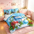 thumbnail image 2 of Manfei Cute Snowman 7-Piece Twin Bedding,Christmas Snowflake Bedding Comforter Set,Blue Green,Christmas Reversible, 2 of 6