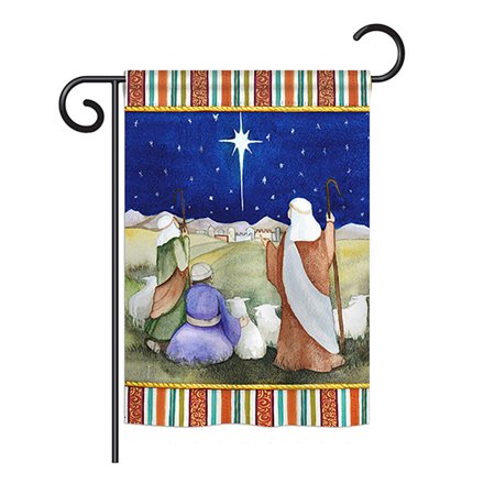 Winter Christmas Decor - Breeze Decor - Christmas in Bethlehem Winter - Seasonal Nativity Impressions Decorative Vertical Garden Flag 13