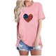 thumbnail image 2 of Fiudx Ofertas de La Semana Camiseta Básica de Verano de Manga Corta Informal para Mujer, Blusa con Estampado Del Día de La Independencia, Cuello Redondo, 2 of 4