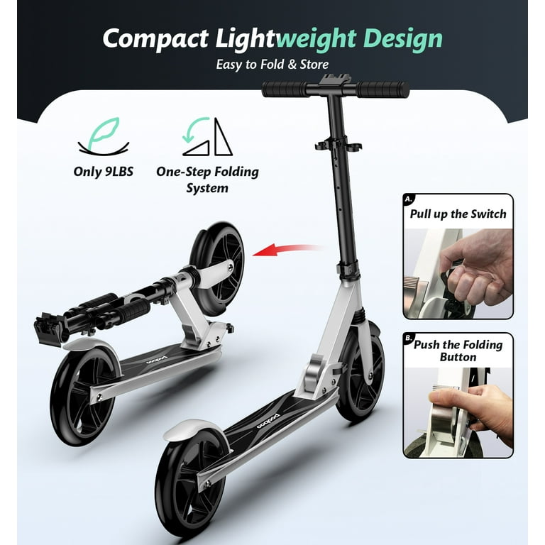 LNOW Foldable Kick Scooter-8 IN Big Wheels for Kid, Teens LNOW Foldable Kick Scooter-8 IN Big Wheels for Kid, Teens