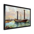 thumbnail image 2 of Designart 'The Ancient Boat Leaving The Harbor' Nautical & Coastal Framed Art Print, 2 of 4