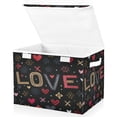 thumbnail image 2 of Iauyy Large Storage Box with Lid - Foldable Home Storage Bins for Clothes Toy Holiday Decor, “love” Pattern (42*32*30cm), 2 of 6