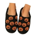 thumbnail image 3 of Fuzzy Slippers For Women Couples Winter Halloween Pumpkin Pattern Cotton Slippers Men Comfortable Home Warm Slippers Warm Cozy Winter House Slippers Bedroom Indoor House Shoes, 3 of 7