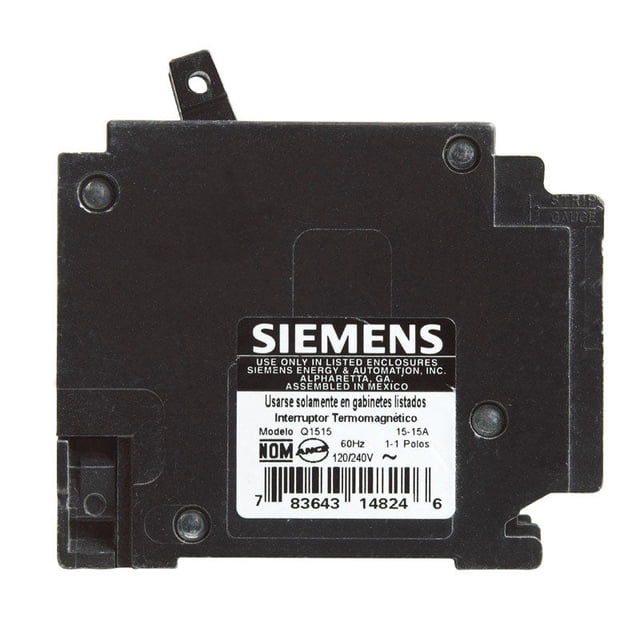 Disyuntor Siemens Q1515 15/15A en tándem unipolar 120/240 V