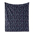 thumbnail image 1 of Magic Moon Soft Flannel Fleece Throw Blanket, Fairy Flying over Crescent Moon Repetitive Print, Cozy Plush for Indoor and Outdoor Use, 50" x 60", Quartz Multicolor, by Ambesonne, 1 of 5