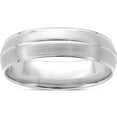 thumbnail image 1 of 14K White Gold Standard Comfort Fit Brush Satin Fancy Band (Size 13.5) Made In United States wb117s-13.5, 1 of 5