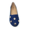 thumbnail image 2 of Victoria K Women's Round Gold Studs Denim Ballerina Flats, 2 of 5