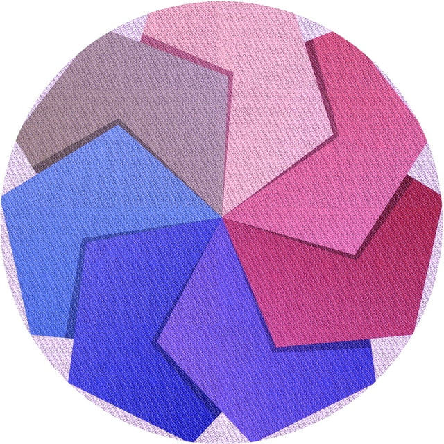 Ahgly Company Machine Washable Indoor Round Transitional Dark Orchid Purple Area Rugs, 5' Round