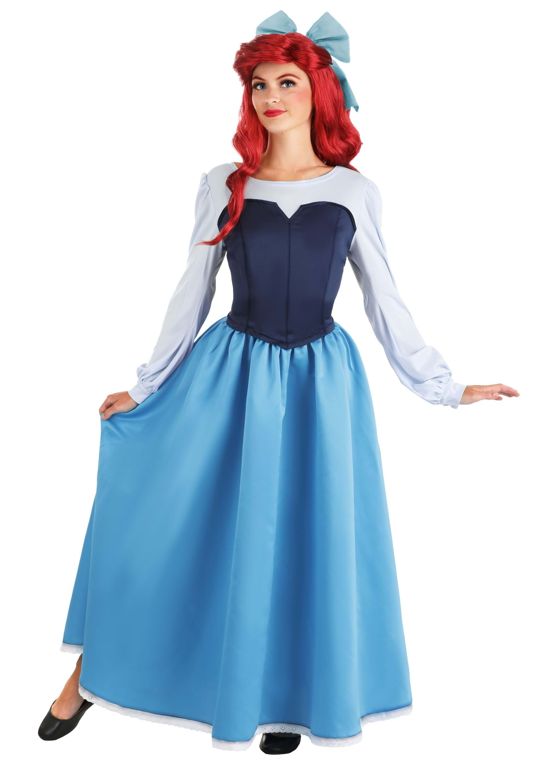 Disney Women s The Little Mermaid Ariel Blue Dress Costume Walmart