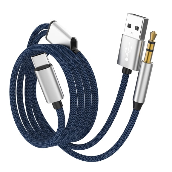 USB C to 3.5mm Audio USB Charger Cable 1.2M(2in1)for Apple Headphone AUX Jack Adapter for iPad Earphone Music Stereo Charging Accessorie for iPhone 16 15 compatible for Samsung S25 Splitter