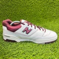 thumbnail image 4 of New Balance 550 Mens Size 10.5 White Burgundy Athletic Walking Shoes Sneakers, 4 of 6