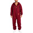 thumbnail image 3 of Ceisia Mens Loose Full Zip Hooded One Piece Jumpsuit Casual Sports Onesie Wine M Gift, 3 of 5