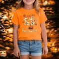 thumbnail image 2 of Gubotare Halloween Shirts for Kids Ghost Baby Girls' and Toddler Short Sleeve Everyday T-Shirts Size 9-10 (Orange,9-10 Years), 2 of 7