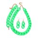thumbnail image 4 of Conjunto de collar pulsera y pendientes Salvador Joyería de cadena gruesa acrílico, 4 of 9