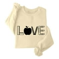 thumbnail image 4 of Wovix Loves Apple Girly Graphics Sweatshirt for Women Preppy Crewneck Long Sleeve Sweater CasuaL Loose Soft Pullover Romantic Love Print Valentine, 4 of 4
