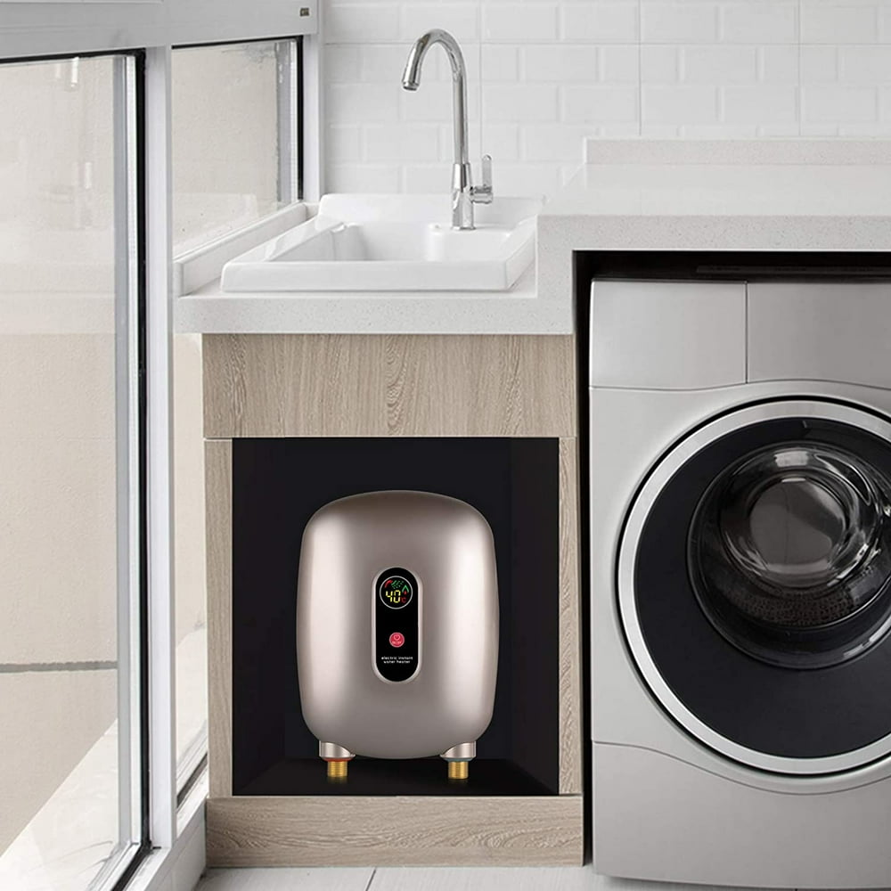 CNCEST 3000W Mini Electric Tankless Instant Hot Water Heater with LCD