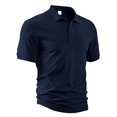 thumbnail image 6 of hoksml Men Big And Tall Polo Shirts Solid Color Collared Button Short Sleeve Summer Lightweight Breathable T Shirt Turndown Collar Blouse Sporty Top, 6 of 9
