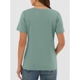 thumbnail image 4 of ANRABESS Womens Short Sleeve Tops Casual V Neck Wrinkle - Free Basic T Shirts Summer Cute Tee 2026 Spring Fashion Clothes Light Green X-Large, 4 of 7