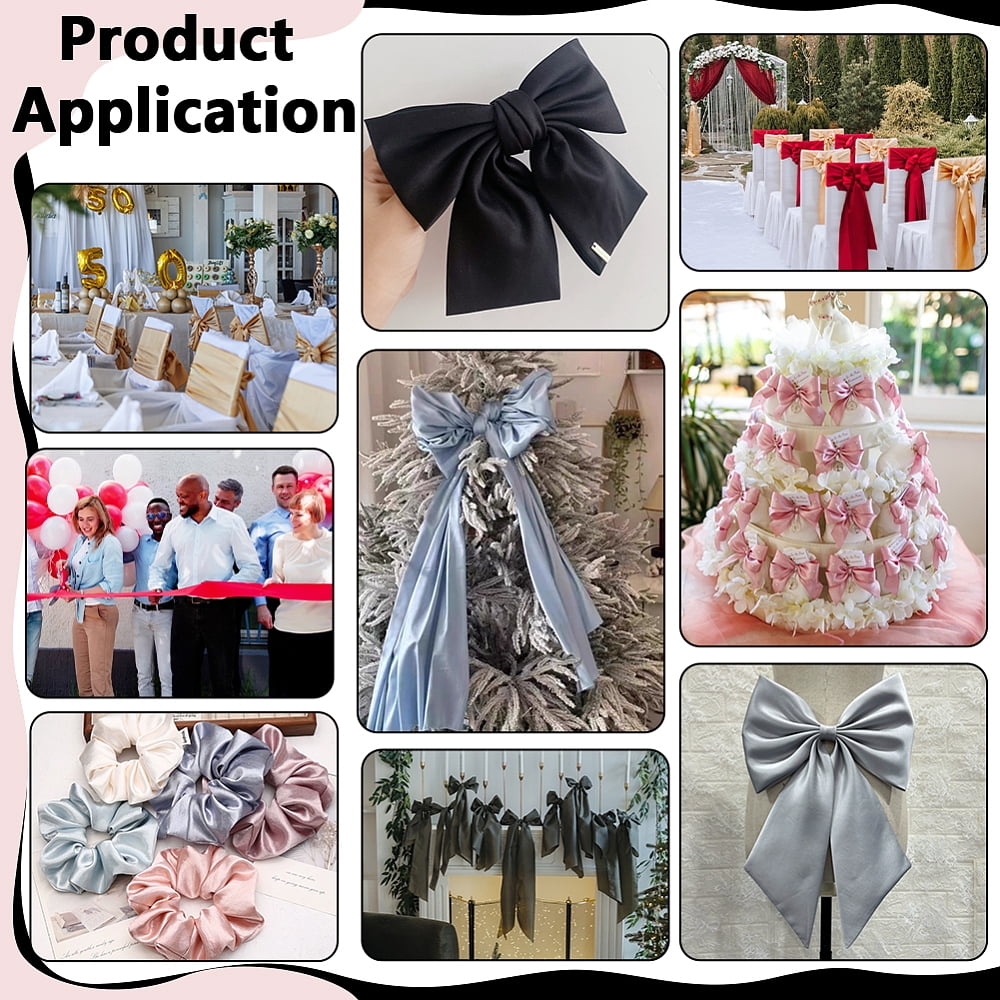 Polyester Ribbon for Party Decor Black 150mm 20m/roll
