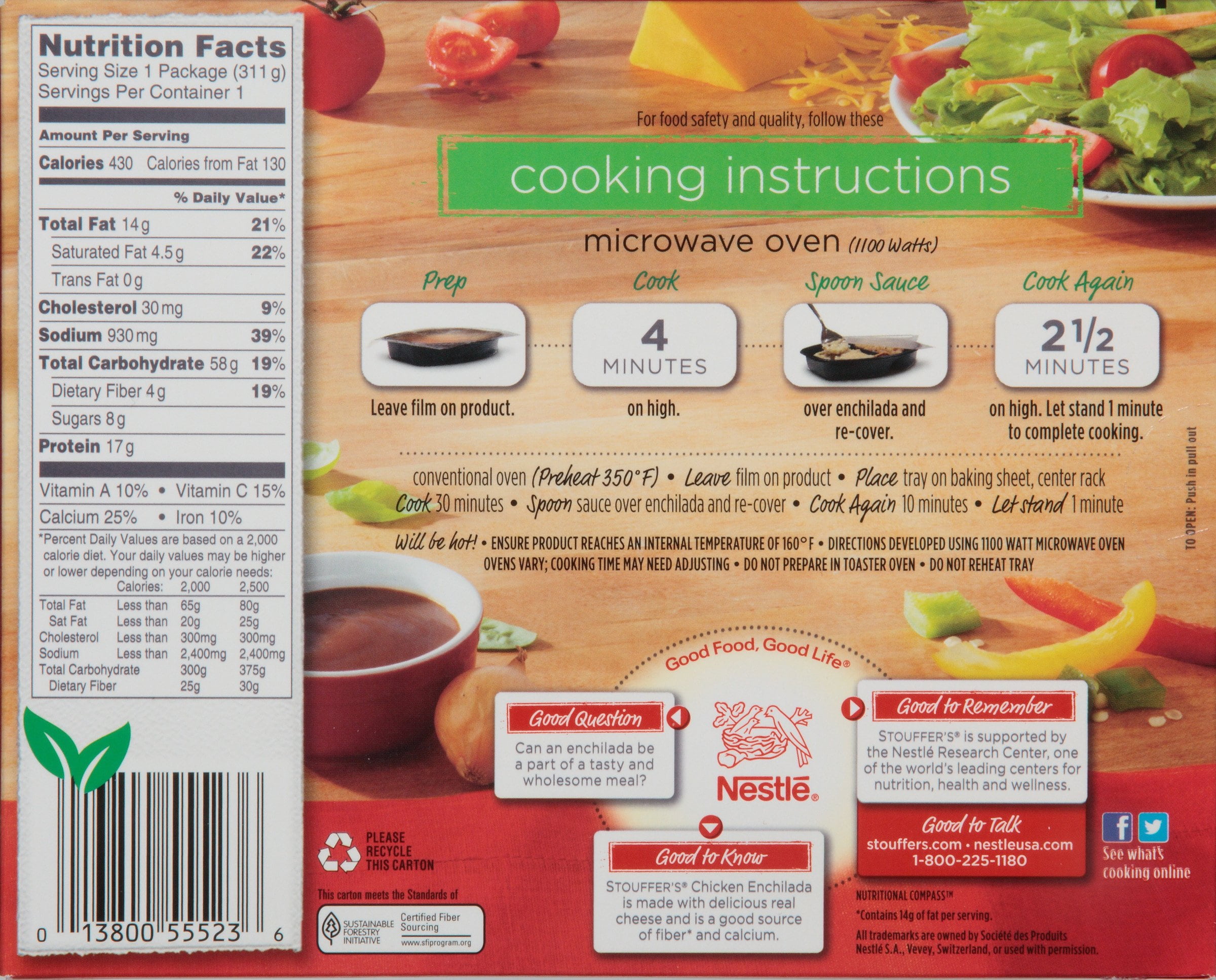 STOUFFER'S CLASSICS Chicken Enchilada 11 oz. Box