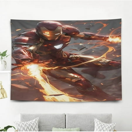 Iron Man tapestry adds vibrant color and unique style to any room making it a standout decorative piece 60 x 80-inch.