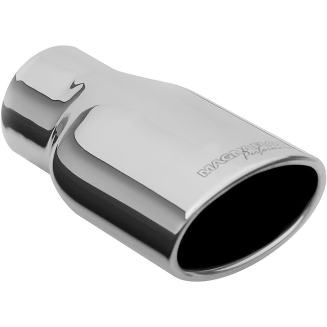 Magnaflow Performance 35171 Exhaust Tail Pipe Tip Performance 3 Inch Inside Diameter Inlet; 3-1/4 Inch x 4-3/4 Inch Outlet; Stainless Steel; Oval; Angled Cut; Rolled Edge; 8-1/4 Inch Length