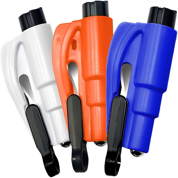 GJX Family Pack of 3 Window Breaker Seatbelt Cutter,Car Window Breaker Tool Seat Belt Cutter and Glass Breaker Applicable to All Cars 3 Colors