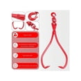 thumbnail image 3 of Double Claw Log Lifting Tongs, Swivel Type Chain Ling, Heavy Duty Felled Timber Claw Hook, Log Lifting, Handling, Dragging Carrying Tool, Red, 3 of 4