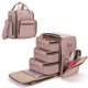 thumbnail image 1 of Organizador de esmaltes de uñas LUXJA con capacidad para 72 botellas con 3 bolsas de color rosa pálido, 1 of 9