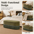 thumbnail image 4 of Aukfa Oval Storage Ottoman Bench with Tassel Trim, Upholstered End of Bed Bench with Hidden Storage, Metal Legs,Green, 4 of 7