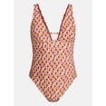 thumbnail image 5 of Time and Tru Women's and Women's Plus Shell Stitch Plunge One-Piece Swimsuit, Sizes XS-3X, 5 of 5